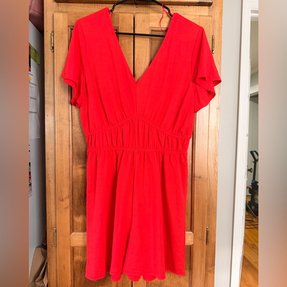 Primark Red V-Neck Gathered Waist Women’s Romper